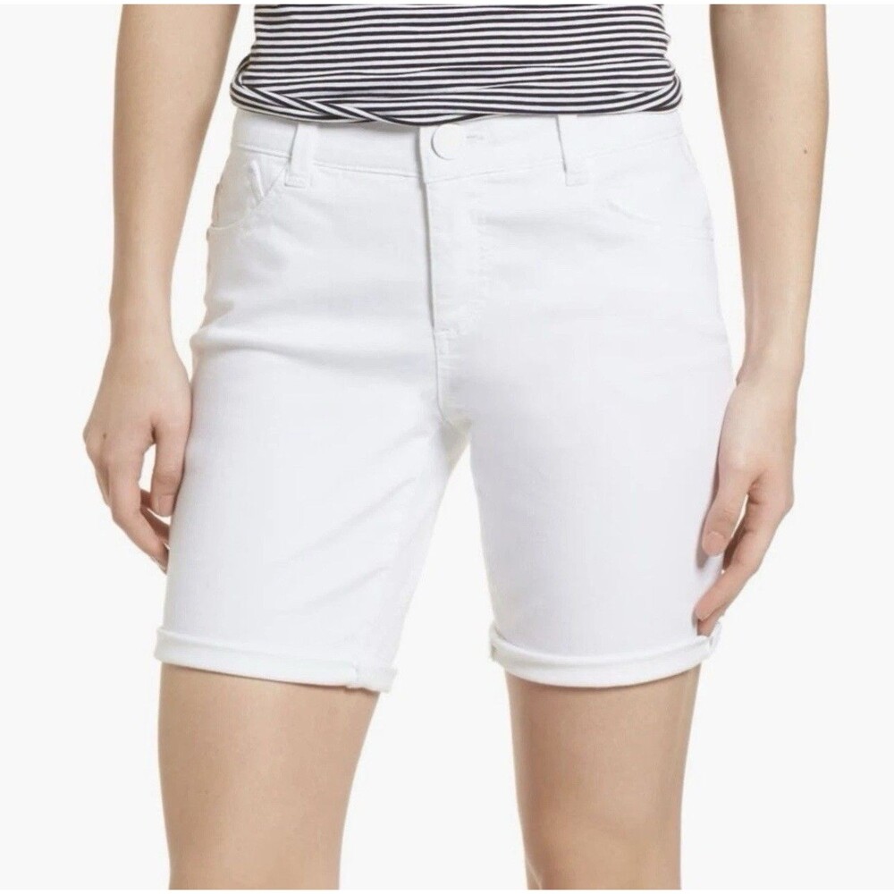 Wit & Wisdom Ab'Solution Optic White Stretch High Rise Denim Shorts Size 20W NWT